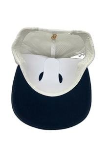 Casquettes de camionneur en gros avec logo personnalisé, chapeaux en maille à fermeture snapback réglable, couleur contrastée bleu marine et blanc - Product Image 4