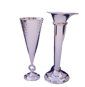 Vases Jardin Fleur Planteur Argenté Métal Fleur Vase Fleur Vasewedding Centres Vasetable Décoration-Indien Maison Artisanat - Product Image 2