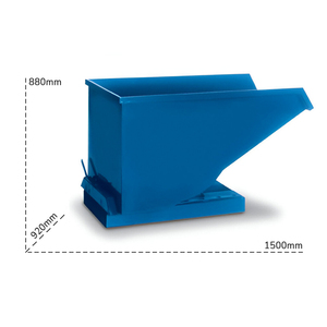 Barbero 1500x920x880mm godet basculant, transportable par chariot élévateur, volume 800lt, capacité 700kg - Product Image 2