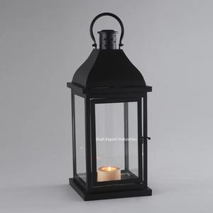 Linterna de vela marroquí estándar, diseñador de Metal, linterna con recubrimiento de polvo negro de mesa elegante para decoración del hogar y la boda - Product Image 4