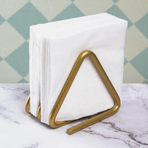 Juego de Servilleteros Triangulares de Metal Dorado Moderno para Mesa de Comedor, Decoración de Cocina, Cafetería y Elegante Recepción de Invitados - Product Image 1