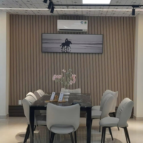 Modern Nature Veneer Rubber Core MDF Acoustic Panels Wood Wool Decorative for Bedroom Home Living Room Gym Noise