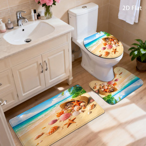 Custom Printed <b>Bath</b> Mat Bathroom Rug <b>Set</b> for Bathroom Non-Slip <b>Shower</b> Curtain <b>Bath</b> Mat - Product Image 3