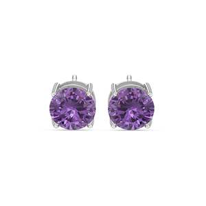 Vintage Religious Style 2 Carat Amethyst <b>Stud</b> Earrings for Women Trendy Stainless Steel Rhodium Zircon Pearl Party Jewelry Gift - Product Image 1