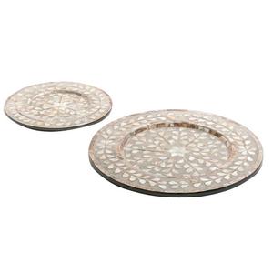 Plato de presentación grande redondo de nácar para catering de hotel, servicio de ensaladas y utensilios de cocina - Product Image 1