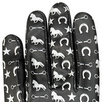 Nouveauté Gants équestres noirs Gants d'équitation d'hiver unisexes en cuir durable avec écran tactile et design personnalisé