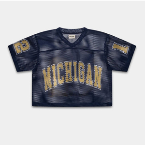 Custom Streetwear Jersey Vintage Men's Sports Retro Soccer Basketball Mesh Men Boxy Cropped Jersey <b>Football</b> T-shirt for men - Product Image 6