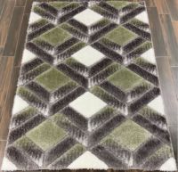 Adiva Gaziantep Jacquard-Gewebter Maschinell Gefertigter Waschbarer Hochfloriger Rechteckiger Shaggy-Teppich Beste Qualität Türkischer Polyester Mittel
