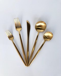 Modern Design Handmade Pure Brass Cutlery Kitchenware <b>Tabletop</b> Dinnerware Cutlery For Home Hotel Restaurant Wedding Party - Product Image 1