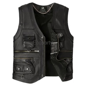 Chemise en cuir pour homme automne-hiver 2024, col montant à bouton unique, style décontracté urbain, manches longues, imperméable 300g, plusieurs coloris - Product Image 2
