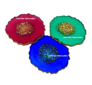 Sous-verres élégants en résine époxy personnalisés tapis de décoration de table uniques pour restaurants bureau café-ensemble personnalisé classique - Product Image 3