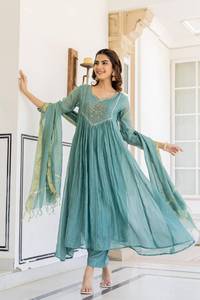 Premium Mal Chanderi Fancy Kurti Bottom avec Dupatta Collection Indien Pakistanais Vêtements Prix de gros pour tenue de soirée décontractée - Product Image 4