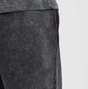 Pantalones de Hombre Negros Vintage con Lavado Ácido, Estilo Urbano, Transpirables, Ecológicos, Cintura Elástica, Algodón, Personalizables 2025 - Product Image 5