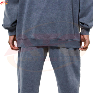 Survêtements en molleton lourd sans cordon, personnalisés pour hommes, effet vieilli, surdimensionnés, vierges, délavés à l'acide, vintage - Product Image 5