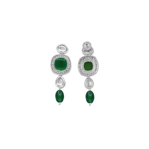 Conjunto de collar de Gargantilla con cuentas Kundan cuadrado de diseñador exquisito - Product Image 6