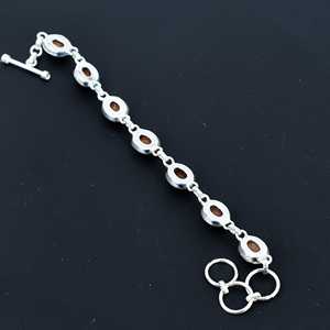 Pulsera de cadena de pulsera de plata de ley 925 hecha a mano con piedras preciosas de piedra solar naranja, regalos hechos a mano para novia, regalos para amigos - Product Image 4
