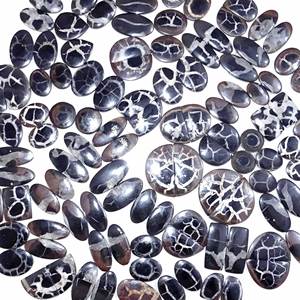 คู่โสเภณีสีดำอัญมณีควอตซ์ธรรมชาติแบบหลวมสำหรับทำเครื่องประดับ - Product Image 2