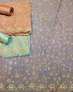 Costumes de fête indiens et pakistanais modernes, non cousus, brodés à la main, pour femmes, style traditionnel avant-gardiste - Product Image 1