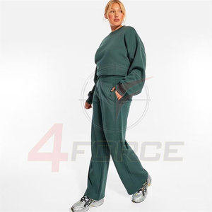 Unisex Custom Heavyweight French Terry Sweatsuit Winter Streetwear Embroidered <b>Crewneck</b> Jogger Loose Fit Solid Fleece Knitting - Product Image 4