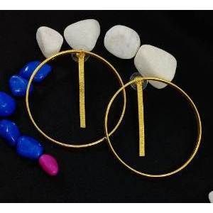 Bohemia Brass <b>Hoop</b> Earrings Gold Plated Party & Wedding Ready - Product Image 1