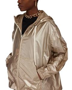 Chaqueta cortavientos de punto de talla grande de poliéster 100% personalizada para mujer, transpirable, impermeable, con forro de nailon, decoración bordada - Product Image 3