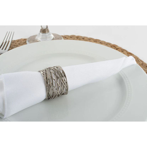 Porte-mouchoirs en métal design élégant maille argentée ronds de serviette faits à la main lot de 4 ronds de serviette de table accessoires de serviette - Product Image 1