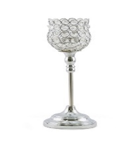 Bougeoir en fer et en métal doré et argenté pour la décoration de la maison bougeoirs en cristal de table de mariage de luxe classique - Product Image 4