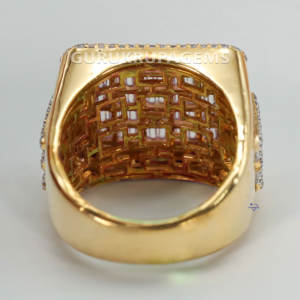 Anillo de Hip Hop redondo y Baguette de lujo elaborado con Plata de Ley 925 con diamante de moissanita de claridad VVS mejorada - Product Image 4