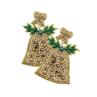 Boucles d'oreilles en perles de graines d'arbre de Noël boucles d'oreilles en perles de graines d'arbre de Noël blanc en rouge de l'Inde arbre fait main par glowin fashion