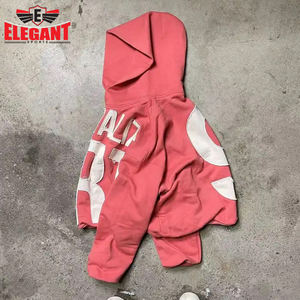 Pulls en coton unisexes pour hommes et femmes Sweat à capuche brodé sur mesure avec motif vieilli lavé à l'acide ELEGANT SPORTS Print Winter - Product Image 2