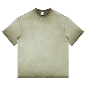 Nouveau 100% coton Chenille broderie Logo t-shirts pour hommes garçons surdimensionné Fitness T-Shirts grande taille tricoté français éponge impression - Product Image 1