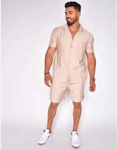 Chándales informales de manga corta de poliéster transpirable para hombre, ropa informal de verano, colores sólidos - Product Image 6