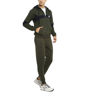 Survêtement d'hiver uni à capuche grande taille pour hommes avec logo personnalisé fermeture à cordon de serrage Polyester/coton de haute qualité - Product Image 5