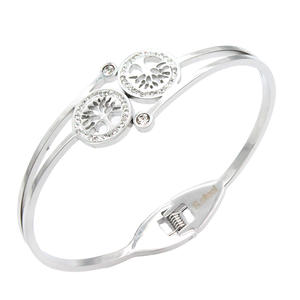 Bracelet en acier inoxydable plaqué or, arbre de vie, élégant, pour femmes - Product Image 1