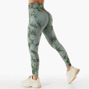 Women's XL Push-Up Scrunch Butt Gym Spandex/Nylon <b>Leggings</b> Seamless Yoga Pants with Logo for Sports Fitness Printed <b>Pattern</b> - Product Image 4