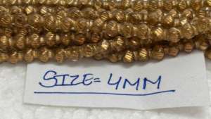 Perles de verre côtelées finition or en tailles 3 mm et 4 mm, perles d'espacement décoratives pour la fabrication de bijoux et l'artisanat - Product Image 4