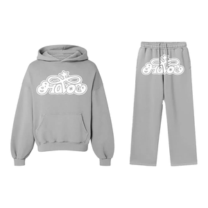 Ensemble sweat-shirt à capuche et pantalon de survêtement délavés à l'acide du fabricant de survêtements personnalisés Survêtement évasé pour hommes - Product Image 1