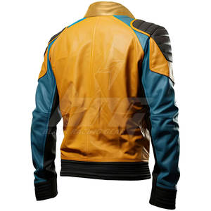 Auto Racing Wear Chaqueta de cuero de moto de color sólido Chaqueta de invierno de cuero de moto de estilo único - Product Image 2