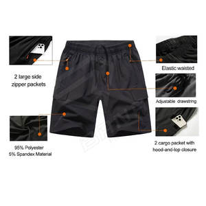 Pantalones cortos Cargo informales transpirables para hombre, Bermudas de pana, de secado rápido, impermeables, con cierre de cordón, entrenamientos, moda sólida - Product Image 2