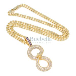 Venta al por mayor Hip Hop 8 Ouroboros oro colgante collar personalizado 8 letras Moissanite joyería hacer encantos - Product Image 3