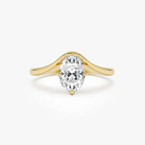 Designer Oval Cut Lab Grown Diamond Setting Engagement Ring 1.00 Ctw E-F Color VS Clarity 14K Gold IGI Certified For Women - Product Image 1