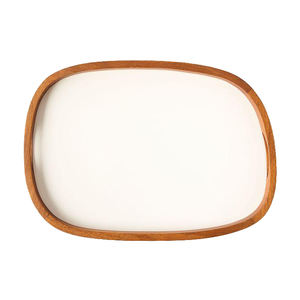 Bandeja de servicio de desayuno de estilo único con acabado blanco, bandeja decorativa para servir alimentos para platos de servidor de alimentos de calidad sostenible - Product Image 1