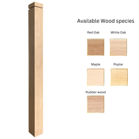 Poteaux de rampe réglables sur mesure en peuplier, pièces d'escalier en bois massif, OEM/ODM pour accessoires de mobilier d'escalier