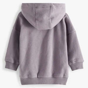 2025 gros enfants automne brodé délavé à la pierre fermeture éclair couleur unie sweat à capuche de sport pour garçons et filles coton polaire - Product Image 2