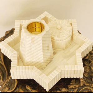 Bakhoor-caja de bandeja de quemador medkan, quemador de incienso con incrustación de hueso de perla madre de nuevo diseño, con acentos Axiom para el hogar - Product Image 1