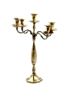 Candelabro blanco Candelabro de metal alto Centro de mesa de boda - Product Image 6