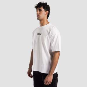 Camiseta Blanca con Patrón Abstracto, Transpirable, de Jersey, de Secado Rápido, 280 Gramos, con Impresión Serigráfica y Serigrafía - Product Image 3