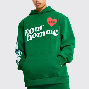 Sudadera con capucha de felpa francesa de algodón de alta calidad personalizada para hombre OEM, diseño unisex de gran tamaño con serigrafía bordada para invierno - Product Image 1