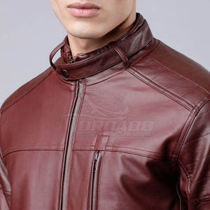 High Street Plus Size Lightweight Breathable Customized Spring Outdoor Premium Quality <b>Men's</b> Stand Collar Leather <b>Jacket</b> <b>For</b> <b>Men</b> - Product Image 6