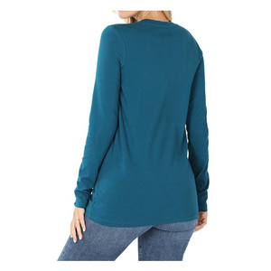 Camiseta deportiva de poliéster y LICRA para mujer, conjunto de entrenamiento de yoga con logotipo personalizado, camisetas de manga raglán en blanco - Product Image 4